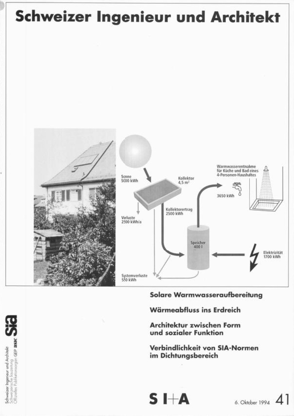 Schweizer Ingenieur und Architekt, Bild: Heft 41/1994.