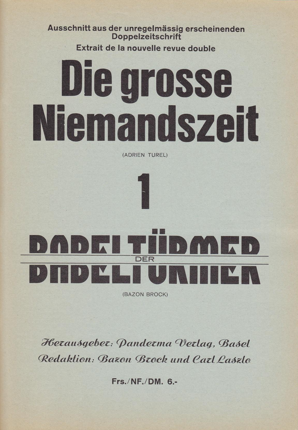 Der Babeltürmer 1, Bild: Panderma 4, 1961..
