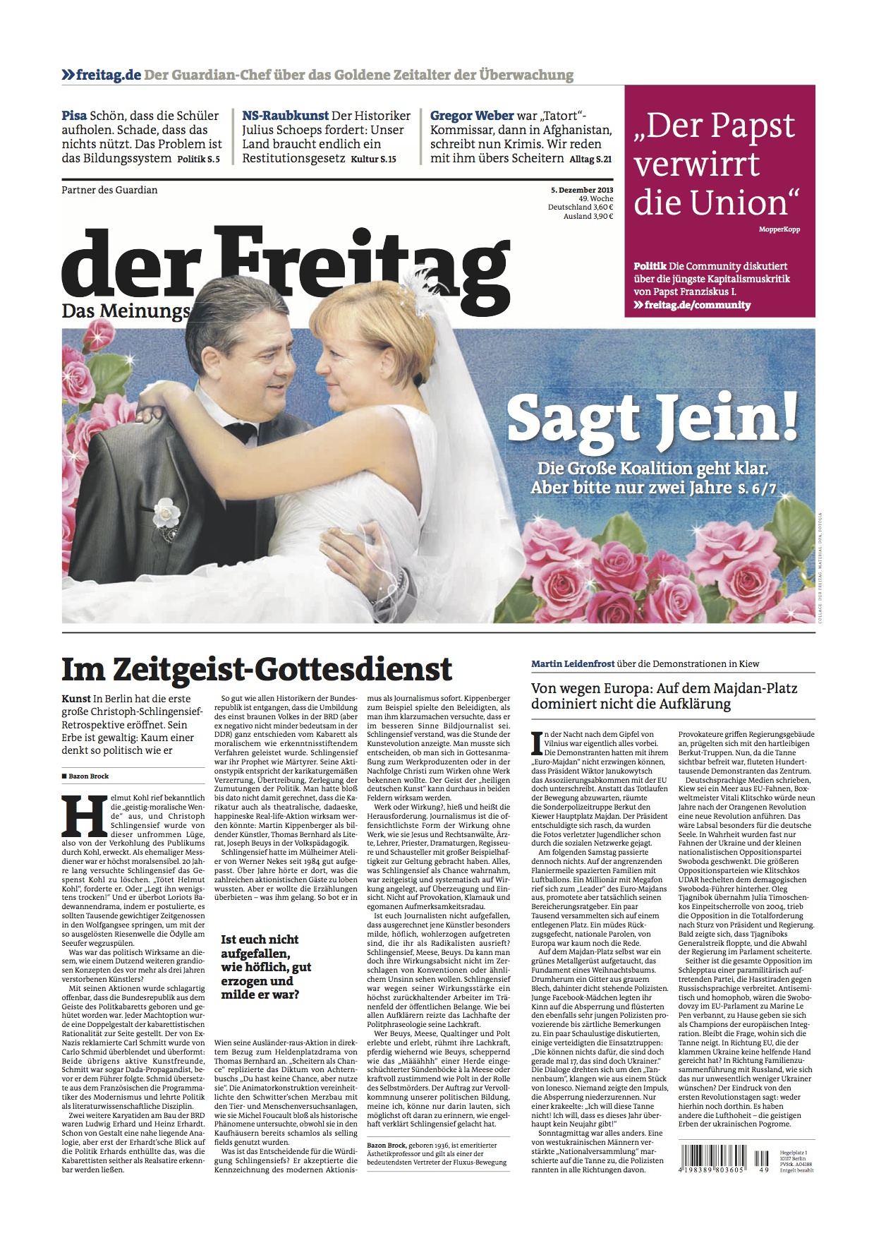 Der Freitag, Bild: Nr. 49 / 05.12.2013..
