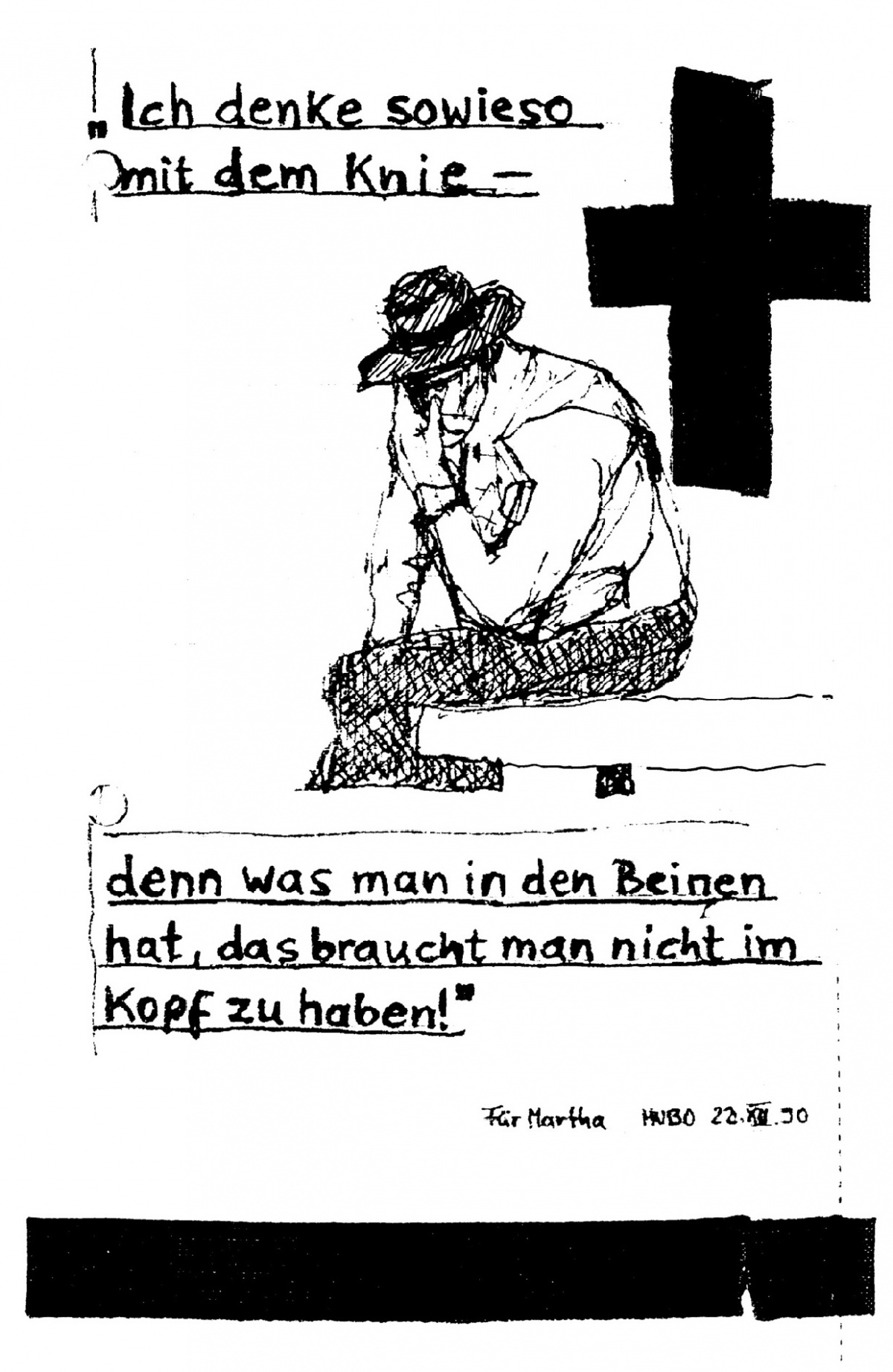 Hommage an Joseph Beuys, Bild: Zeichnung von Uli Bohnen.