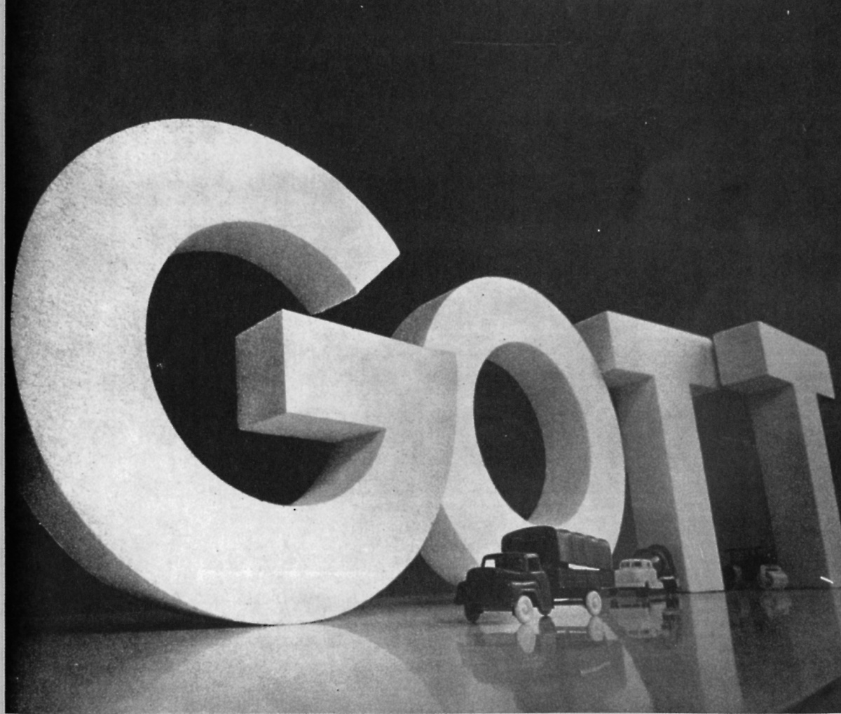 Gott-Architektur / Theoretisches Objekt: architektonische Landschaft, Bild: Düsseldorfer Kongreß "Kunst und Demokratie", 1969.