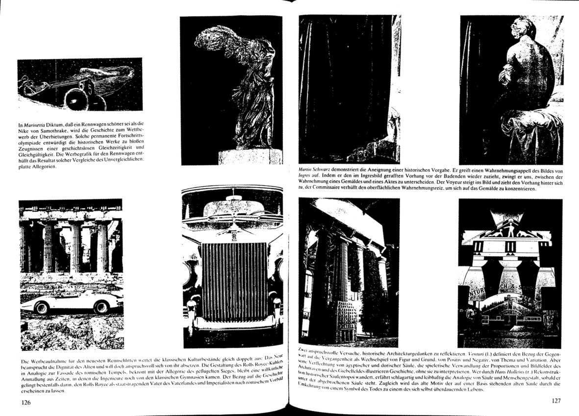 Foto-Essay "Avantgarde und Tradition", Bild: aus: Ästhetik gegen erzwungene Unmittelbarkeit, 1986, S. 126/127.