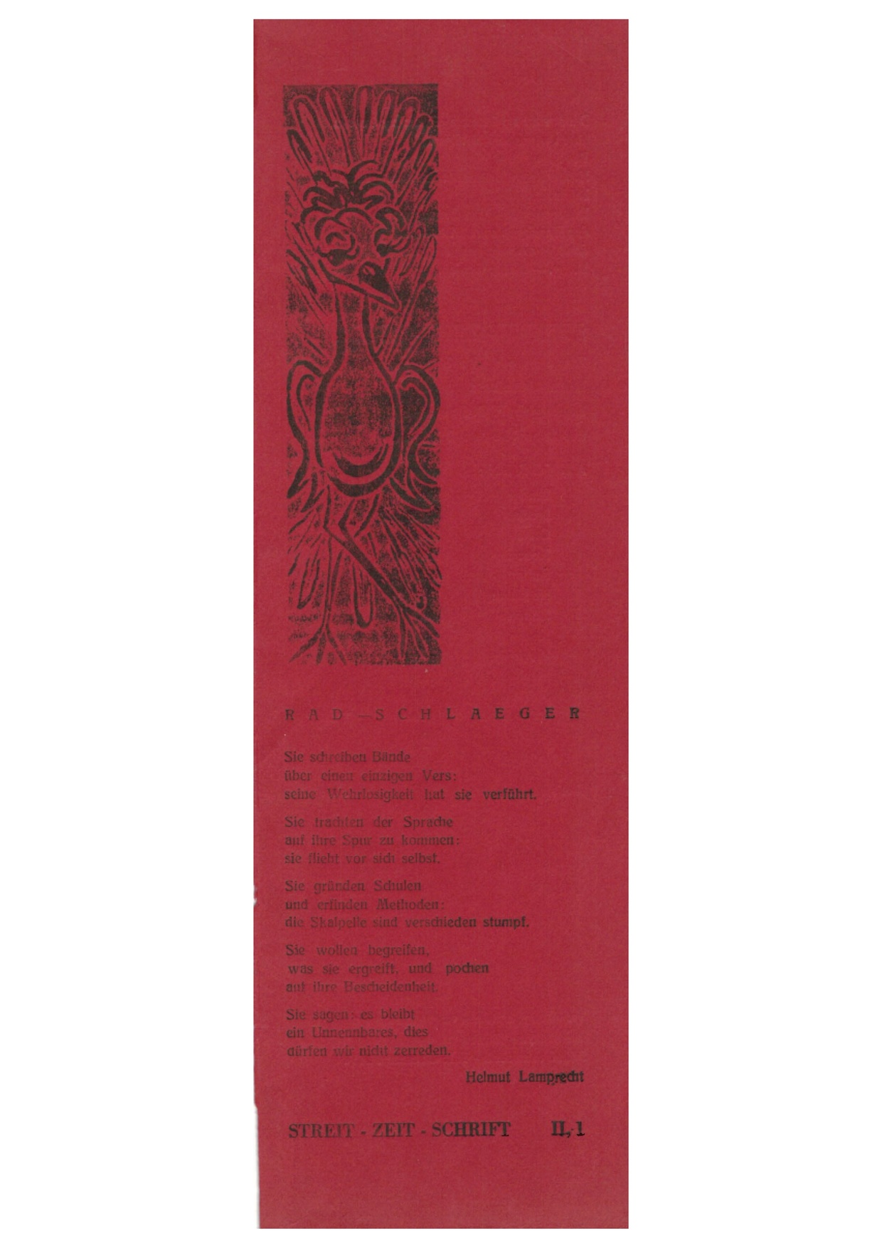 Streit-Zeit-Schrift, Bild: Hrsg. von V.O. Stomps. 2. Jg. Heft 1/1958. Umschlag: Inge Becker.