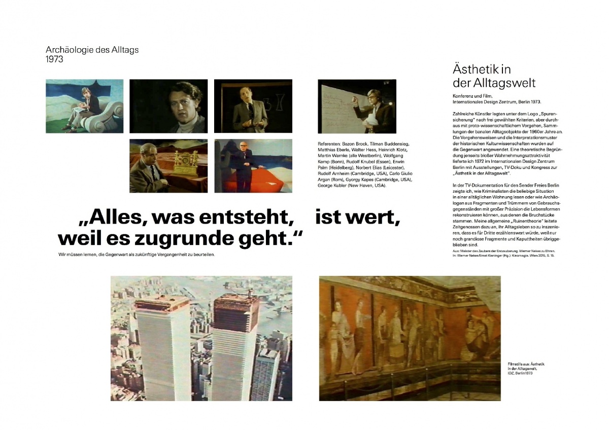Archäologie des Alltags, Bild: Bazon Brock: Theoreme. Köln 2017, S. 142/143.