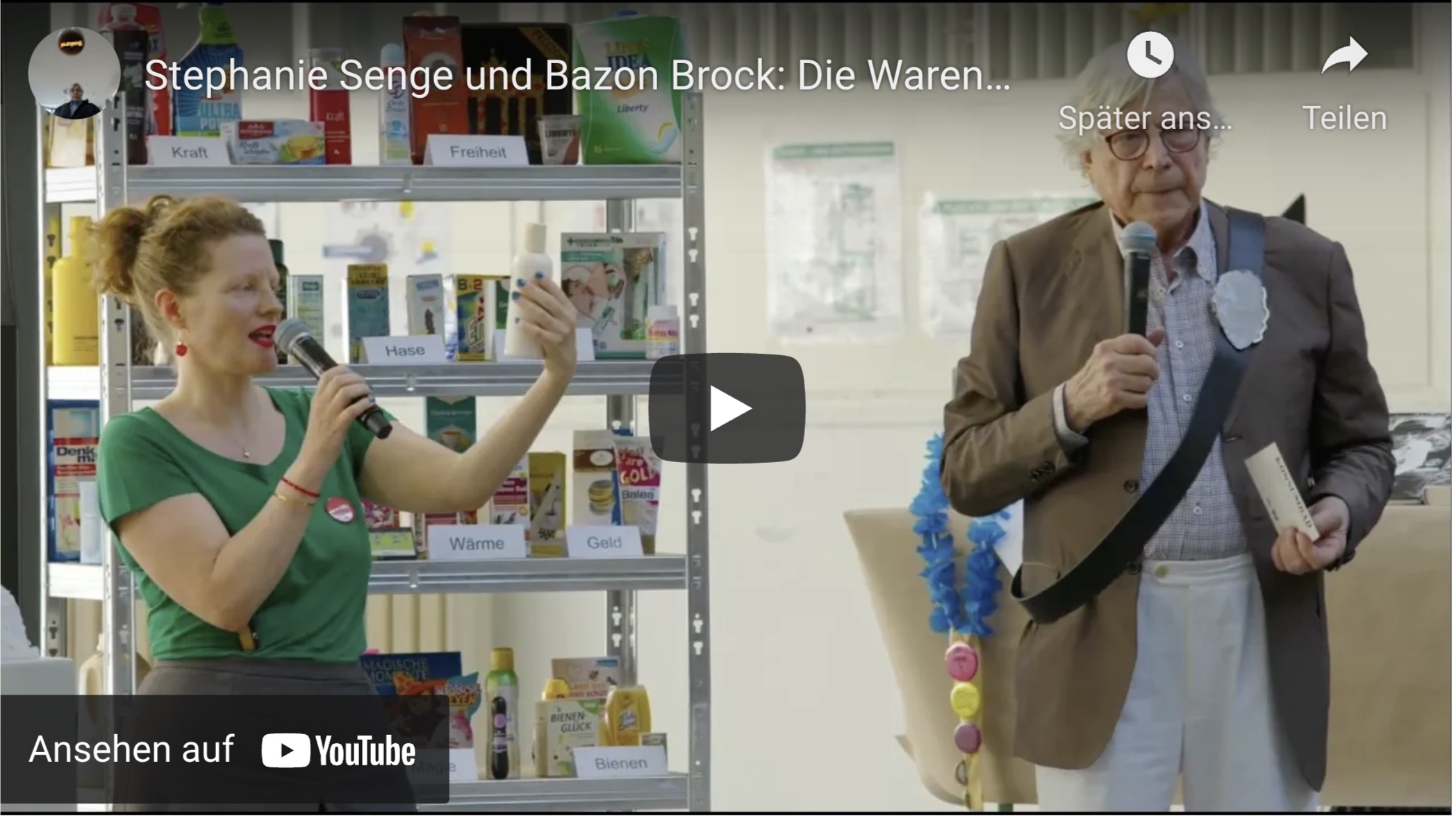 Stephanie Senge & Bazon Brock: Die Warenwunder finden im Supermarkt statt. Konsumbibliothek Beuys