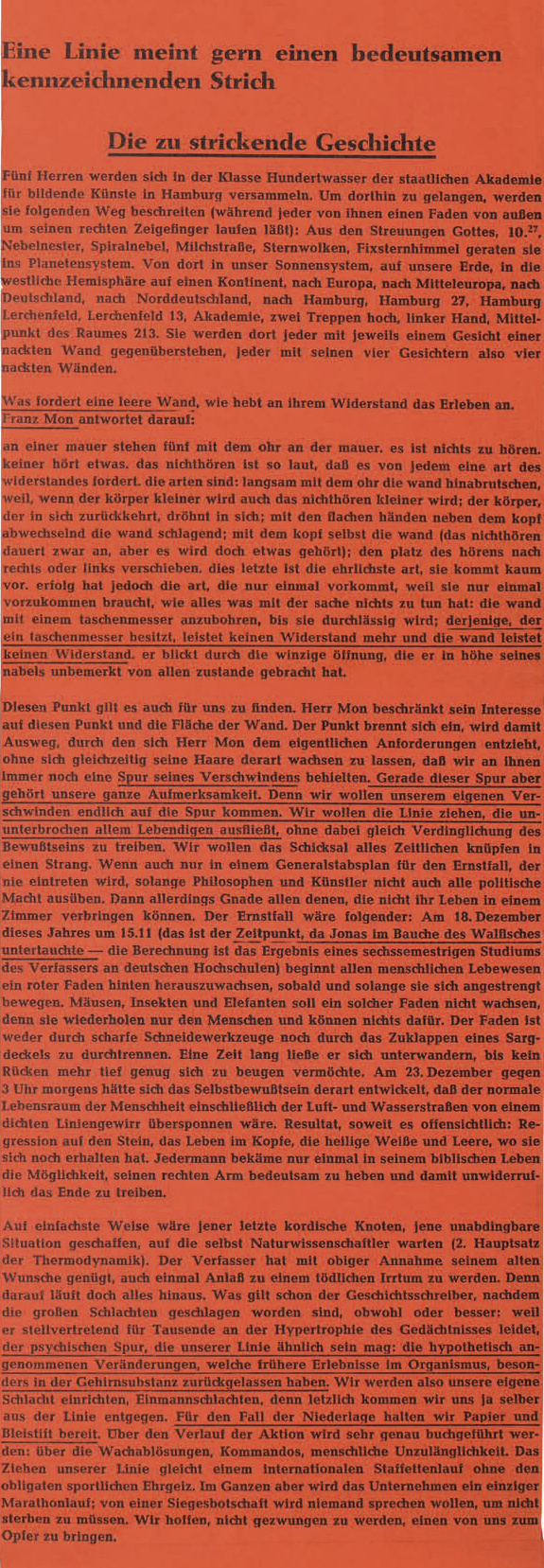 Die große Hamburger Linie. Leporello zum Plakat mit Texten von Bazon Brock und Pierre Restany. Teil 2, Bild: Hamburg, 18.12.1959.