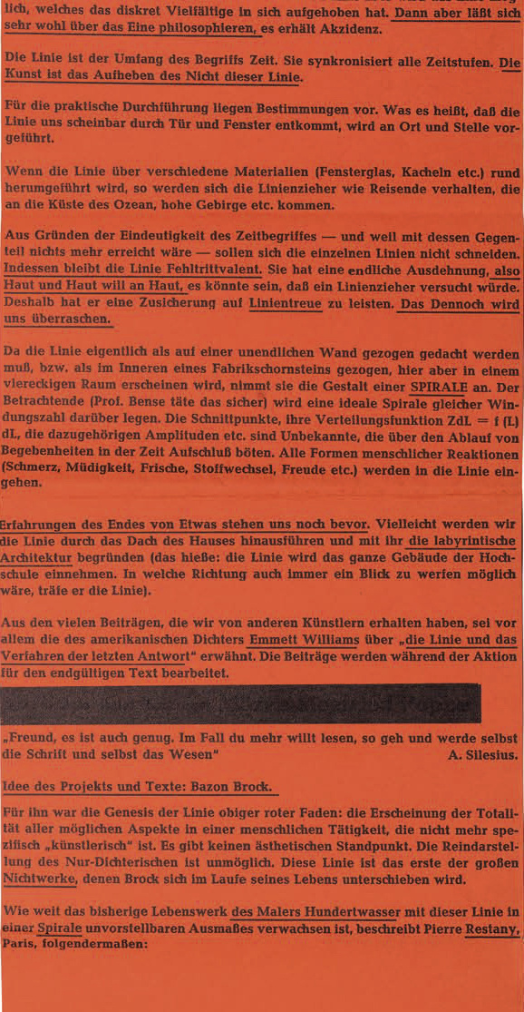 Die große Hamburger Linie. Leporello zum Plakat mit Texten von Bazon Brock und Pierre Restany. Teil 4, Bild: Hamburg, 18.12.1959.