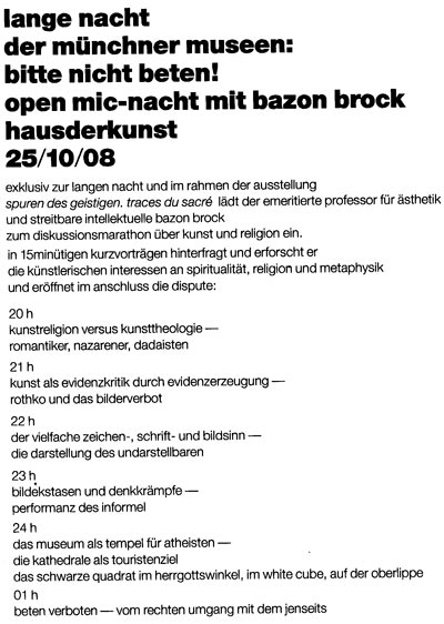 Lange Nacht der Münchner Museen, Bild: Programmflyer.